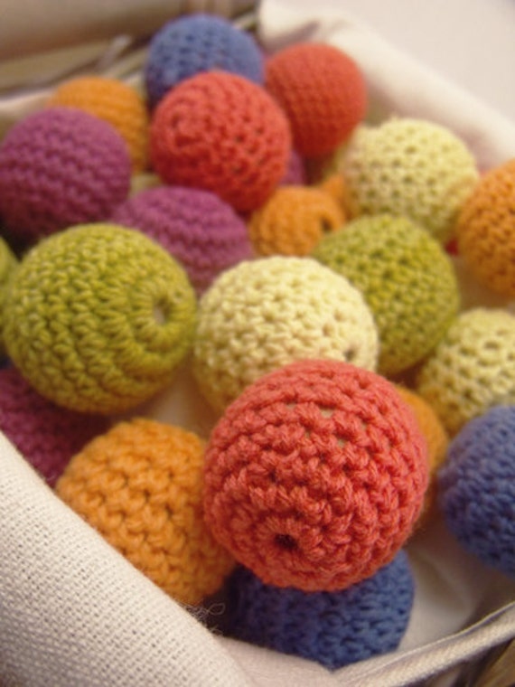 Crochet Balls 6pk Cotton Beads Crochet Beads Cotton by Woolipip