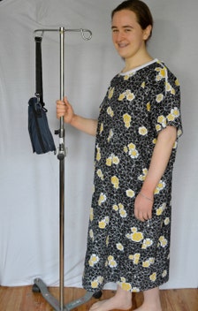 hospital gown with snap sleeves