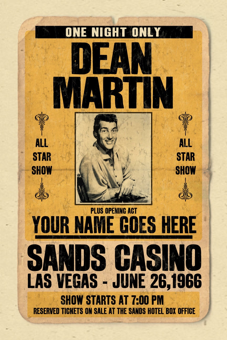 your name on a dean martin concert poster 12x18 by posterinc martin poster