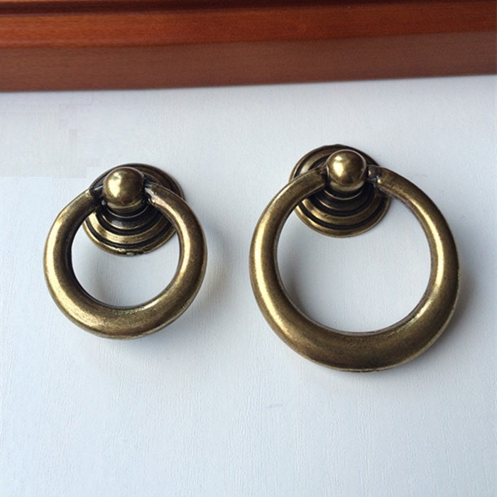 Antique Bronze Dresser Pulls Drawer Pull Handle Knob Drop Ring