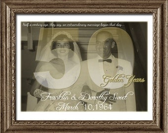 50th Wedding Anniversary Gift - Wedding Anniversary Gift - 50th Anniversary Ideas - Golden Anniversary - Gift - 50th wedding