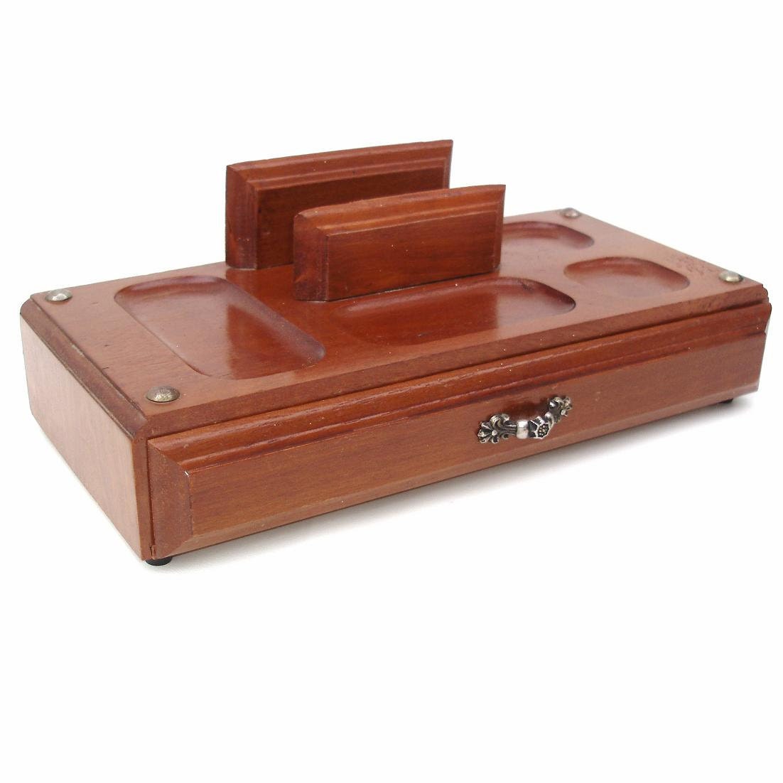 Vintage Mens Valet Wooden Dresser Tray Wood Box by WhimzyThyme