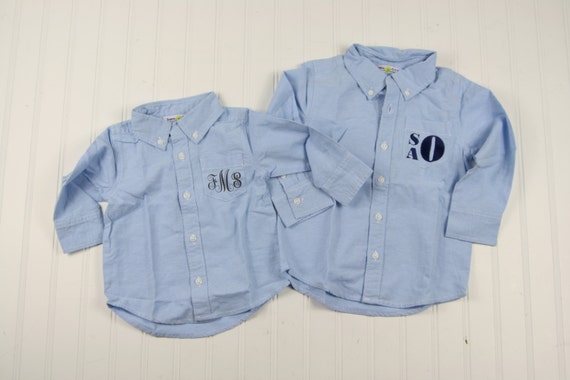 monogrammed chambray shirt