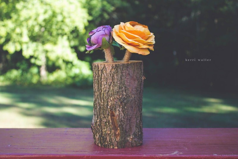 Wooden Tree Stump Vase