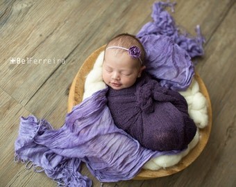 Knit Baby Wrap, Purple Knit Wrap Set, Purple Knit Wrap, Baby Knit Wrap, Newborn Prop, Newborn Knit Wrap, Newborn Wrap Set, Photography Prop