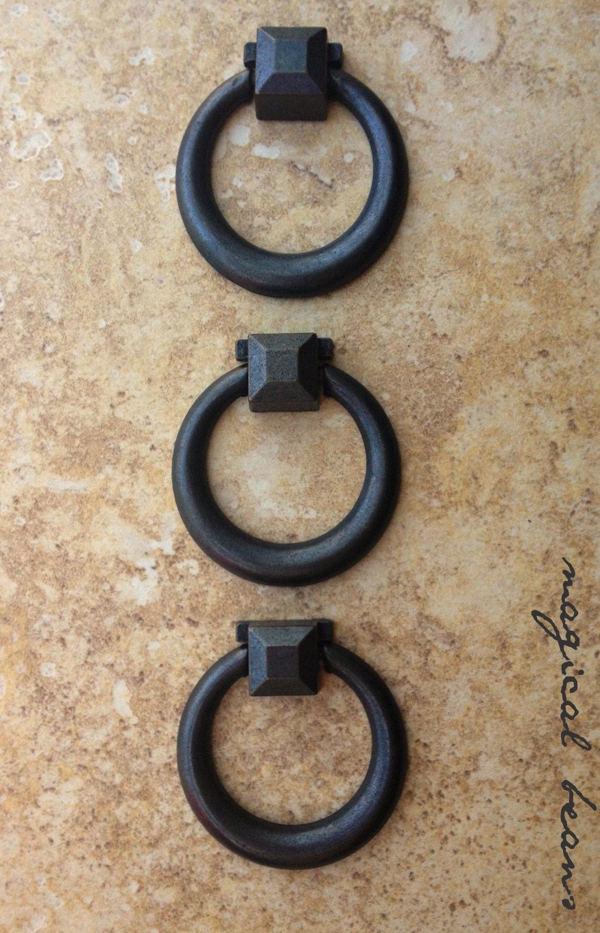 Round Door Knocker Pull/ Vintage Antique Solid by MagicalBeansHome