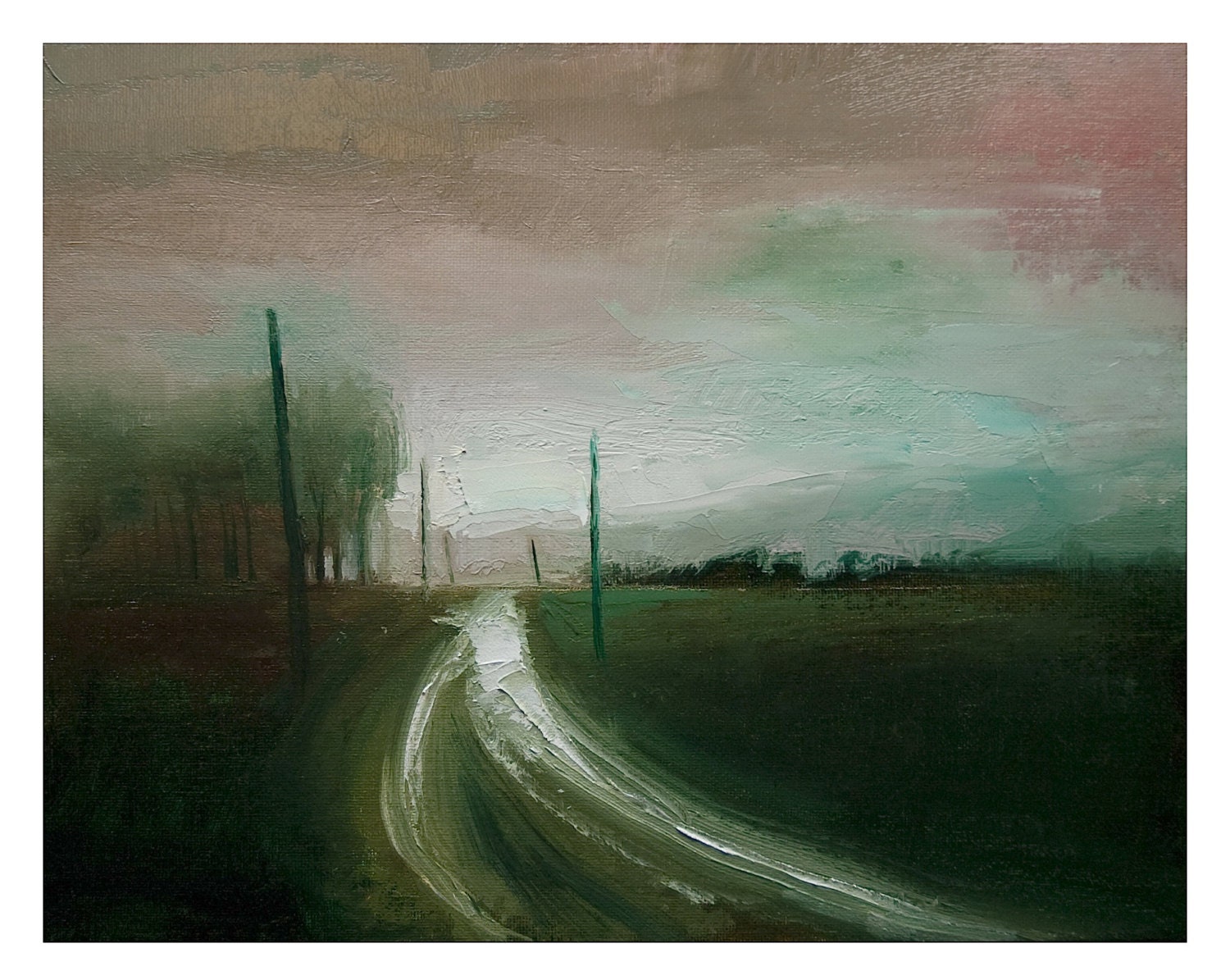 The Narrow Road. 11X14 landscape oil painting by Timber Trail