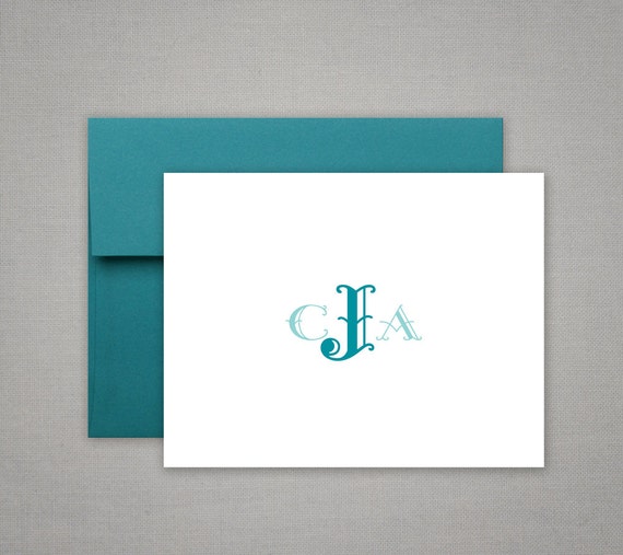 Monogrammed Personalized Stationery Thank You Notes Gift