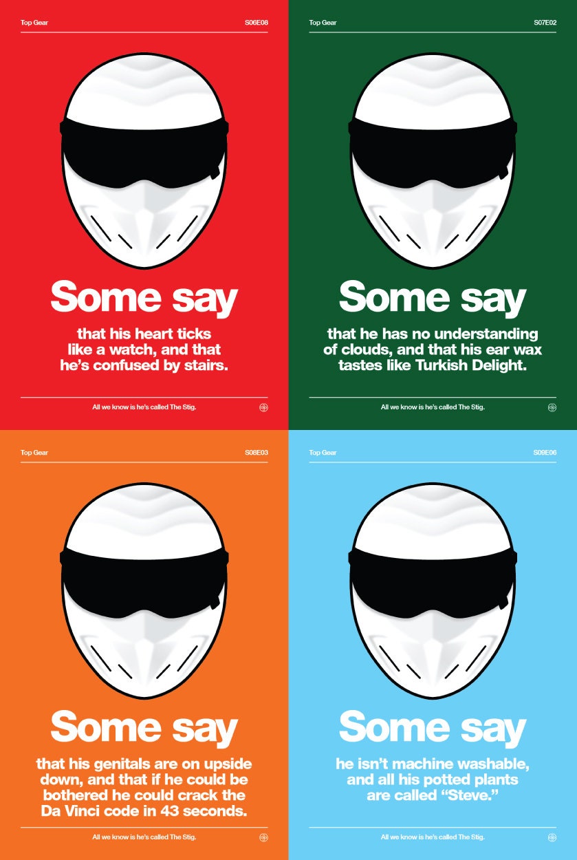 Some Say Top Gear Stig Introduction Quote Posters