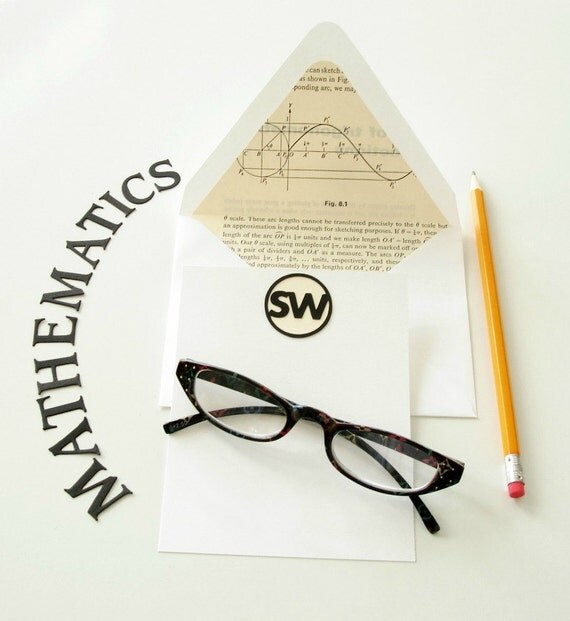 Math Lovers Personalized Stationery Set 8 Math by SisBoomBaa