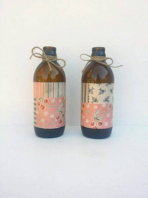 Handmade Vintage Vases Recycled Bottle Vases by HomeMadeFunsies