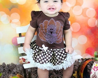 Sparkle Turkey Thanksgiving Baby Dress