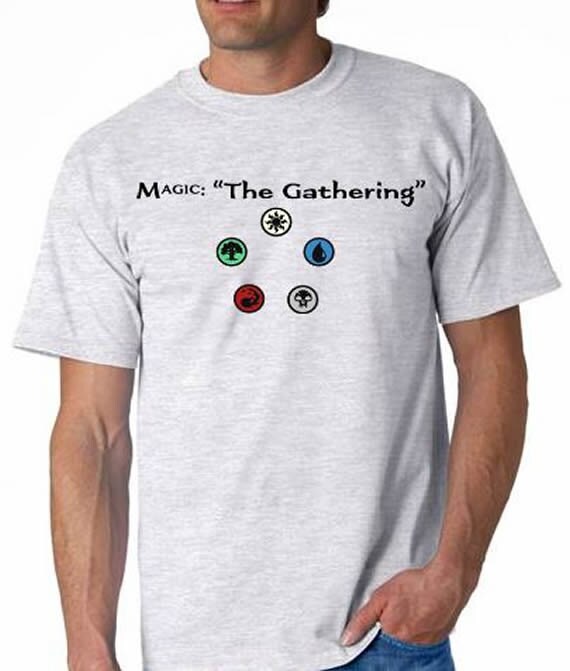 Magic The Gathering TShirt Includes colored mana symbols