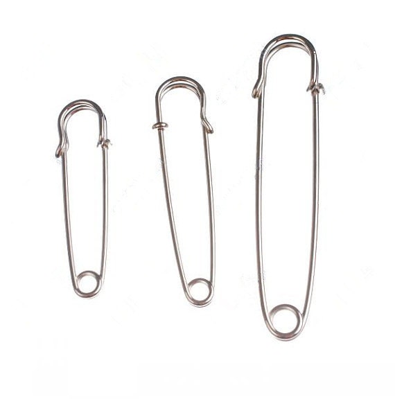 3 pc Large Safety Pin Set Sizes 2.5 3 4 by Unique4Style on Etsy