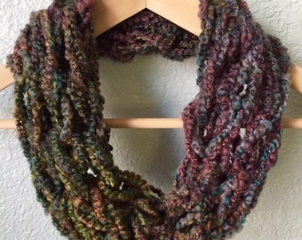 Arm Knit Scarf, Infinity Scarf, Fall/Winter Scarf