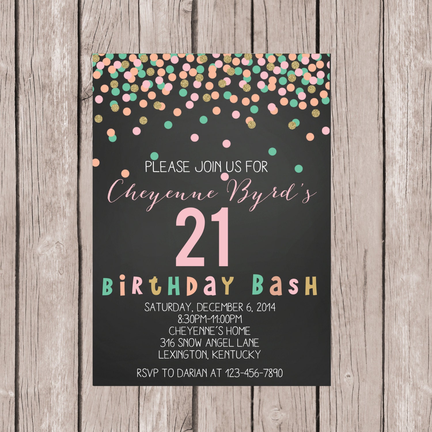 21St Birthday Invitation Templates