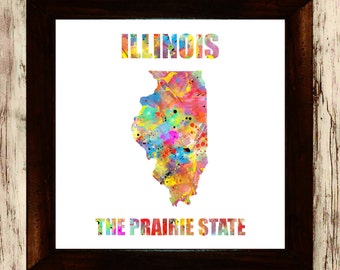 Popular items for illinois map art on Etsy