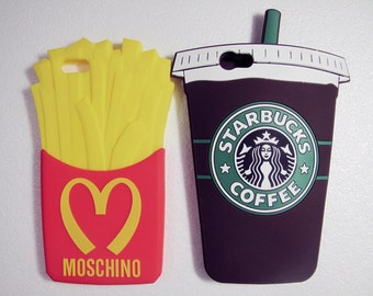 French Fries Starbucks Fast Food iPhone 5 6 Plus Case