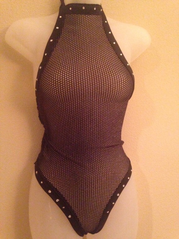One piece net with rhinestones exoticwear by UrbanExoticwear