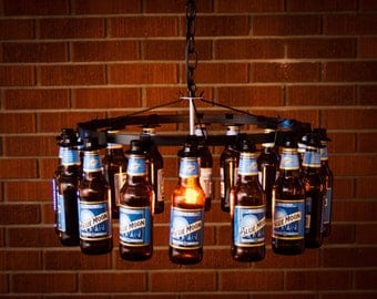 Beer bottle chandelier chain style No Wiring Required