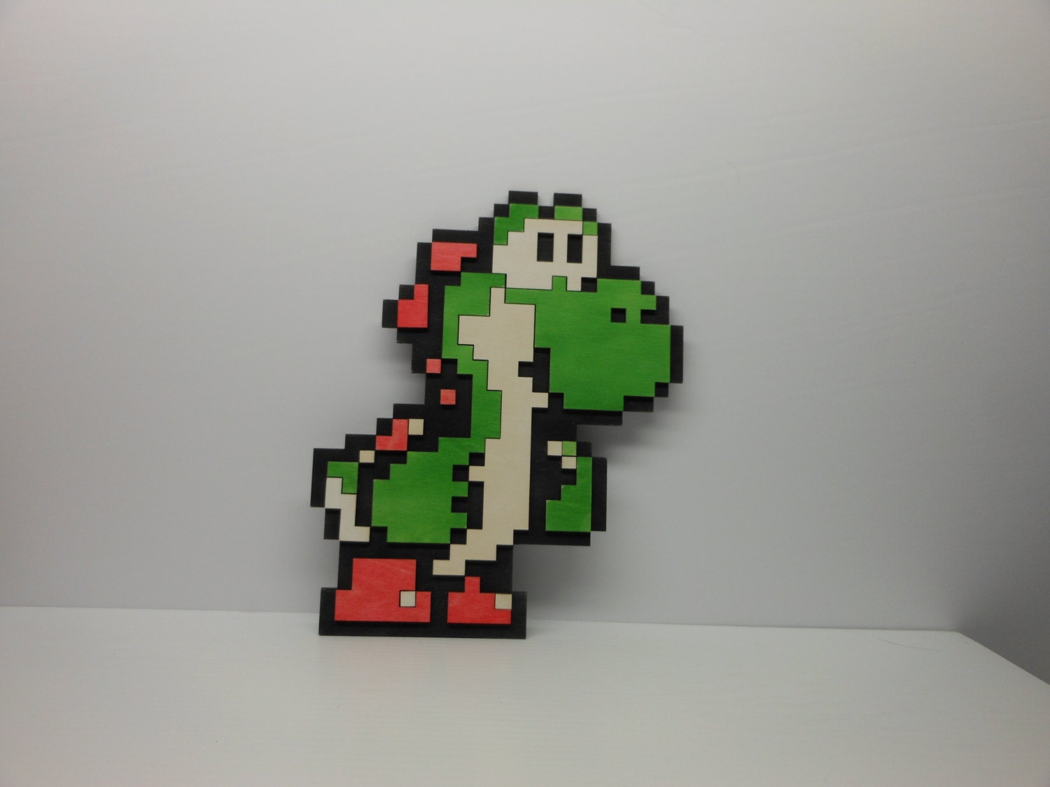 8 Bit Yoshi from Super Mario World and Mario Kart Wall Art