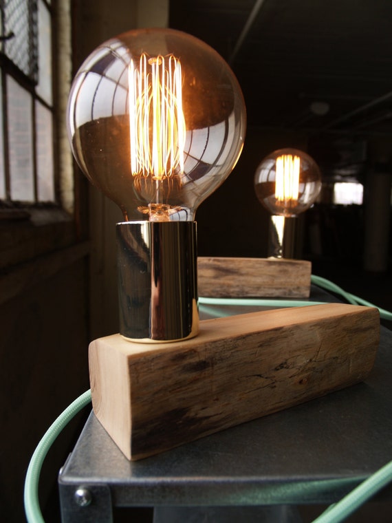 Hand Crafted Table Lamp Made from Reclaimed Wood by robotinteriors