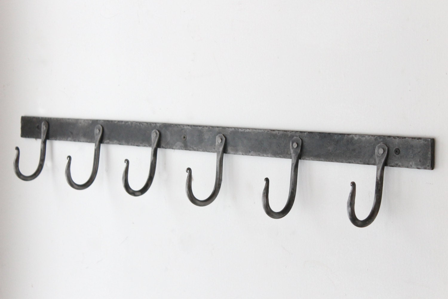 36 Rustic Hand Forged Coat Hook Rack Blacksmith Steel