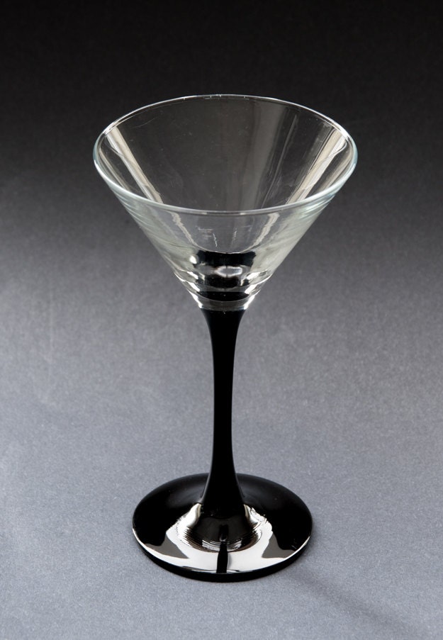 Martini Glasses Black Stem Crystal Bowl Luminarc Casino