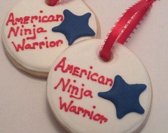 America Ninja Warrior Sugar Cookie - Party Favors, 1 Dozen
