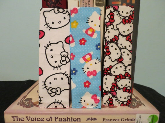 Set of 3 Hello Kitty Bookmarks by LovelyLadyYolanda on Etsy