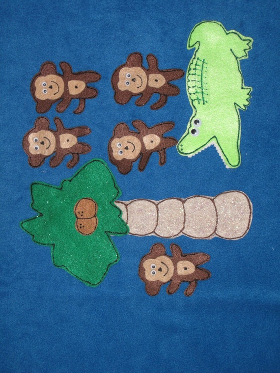 Five Little Monkeys Teasing Mr Crocodile Felt Story ECE
