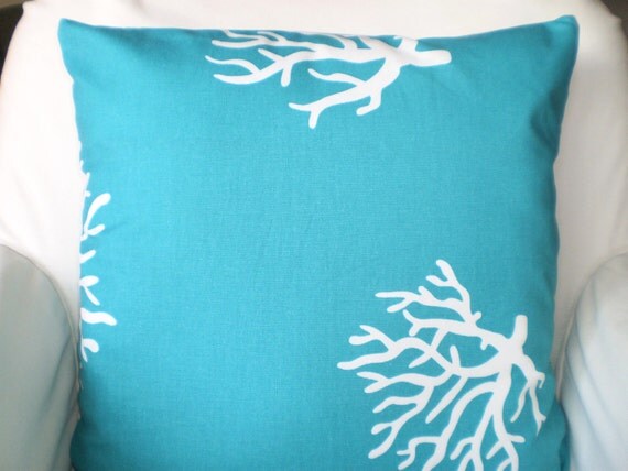 Turquoise Pillow Covers Decorative Throw by PillowCushionCovers