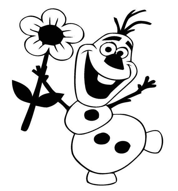 frozen olaf snowman flower car truck vinyl decal by creativevinyls