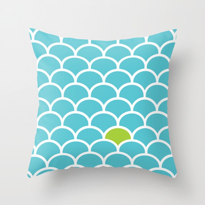 Decorative throw pillow blue scales pillow Modern design