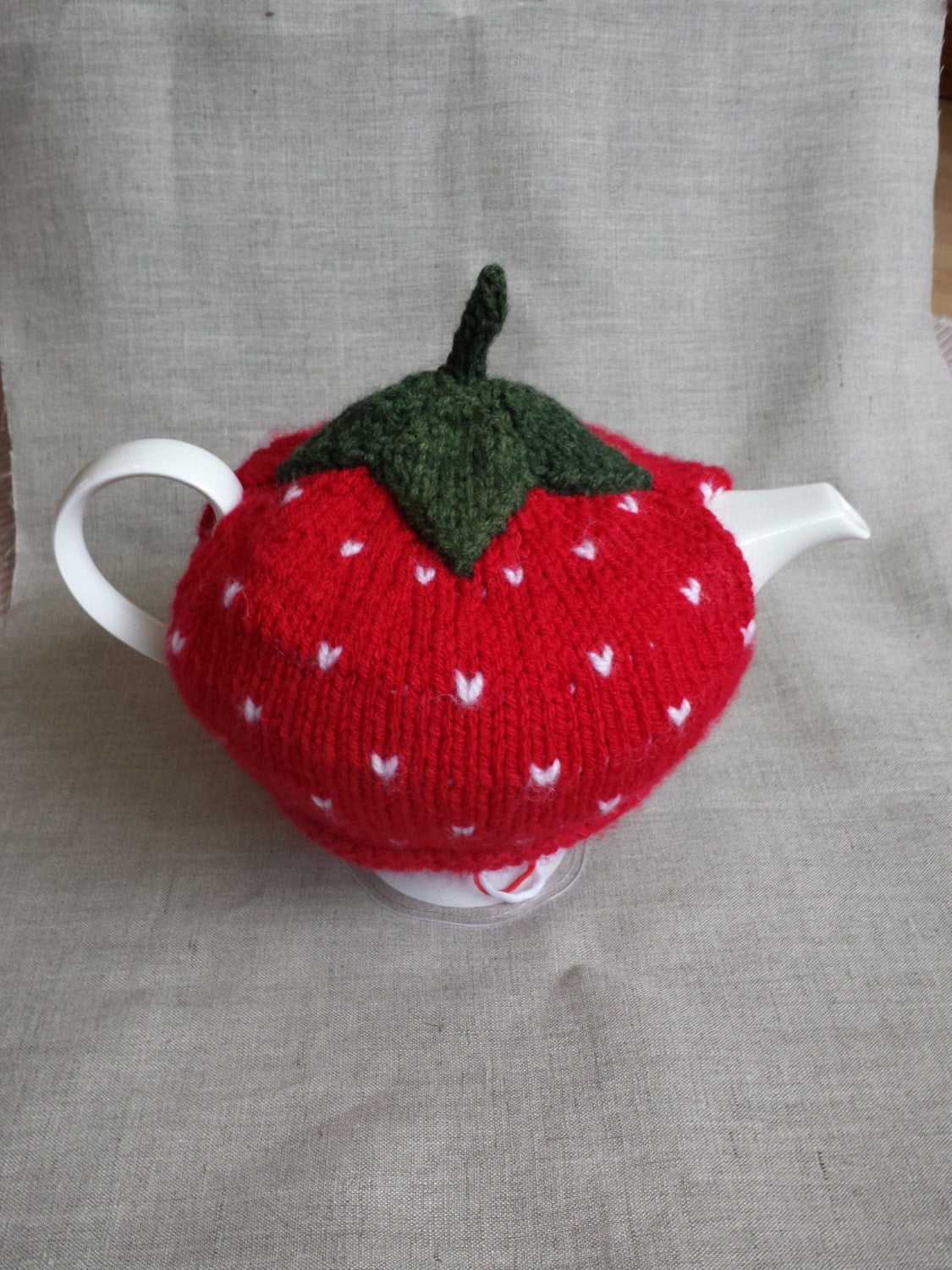 Hand Knitted Strawberry Tea Cosy