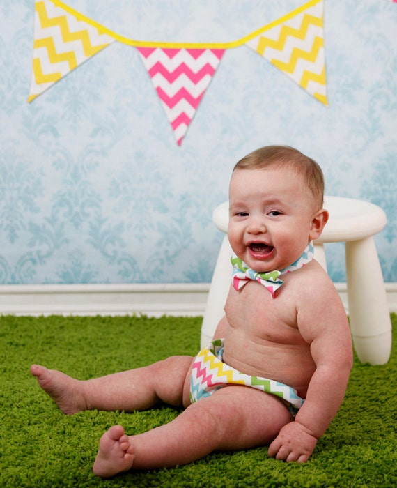 Items similar to Easter Baby Diaper Cover and Bow Tie Set Spring Pastel