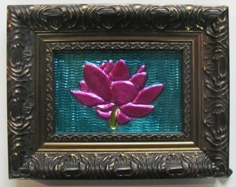 Lotus with blue repousse