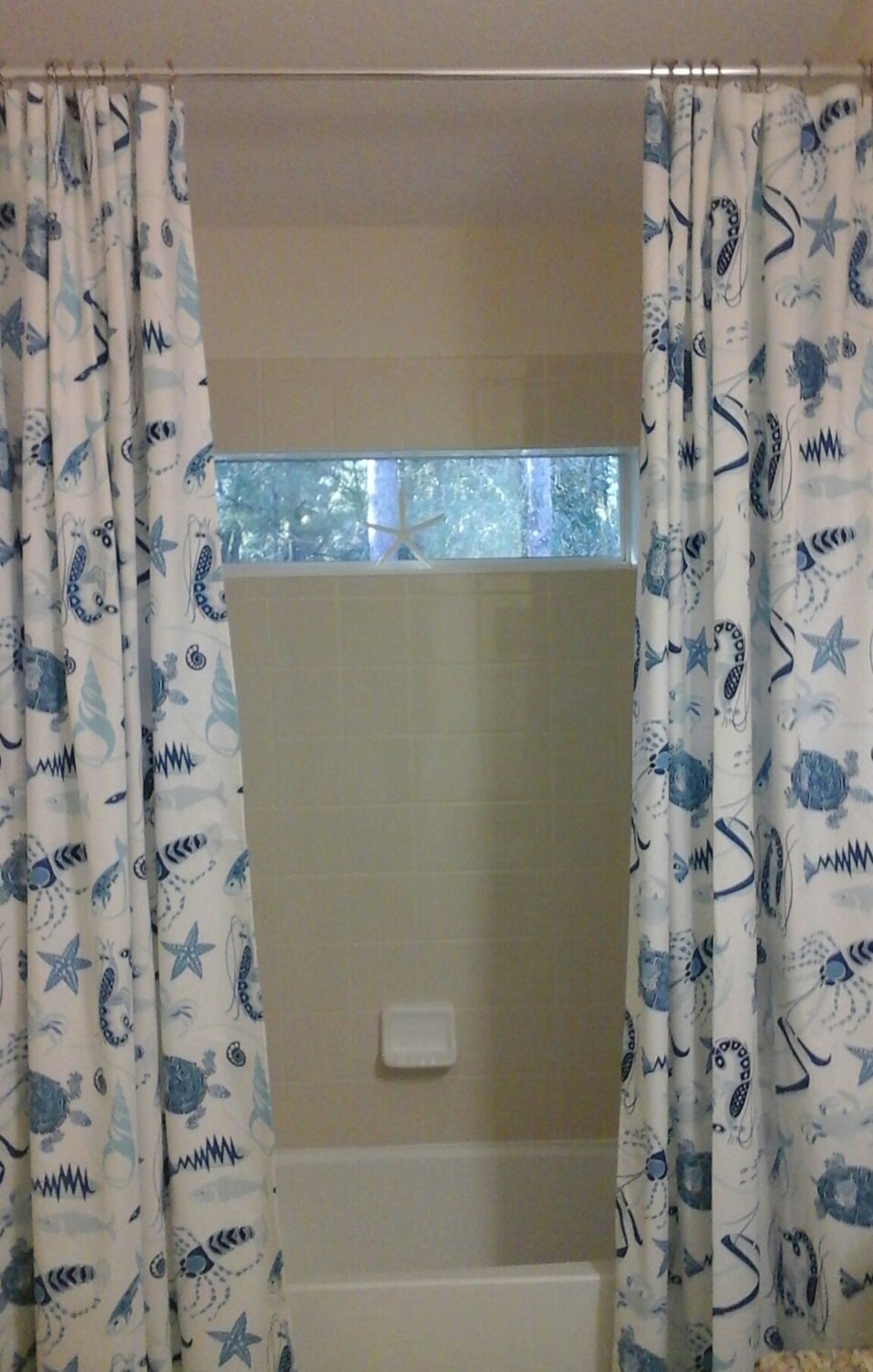 Extra Long Split Shower Curtains by MarileeHome on Etsy