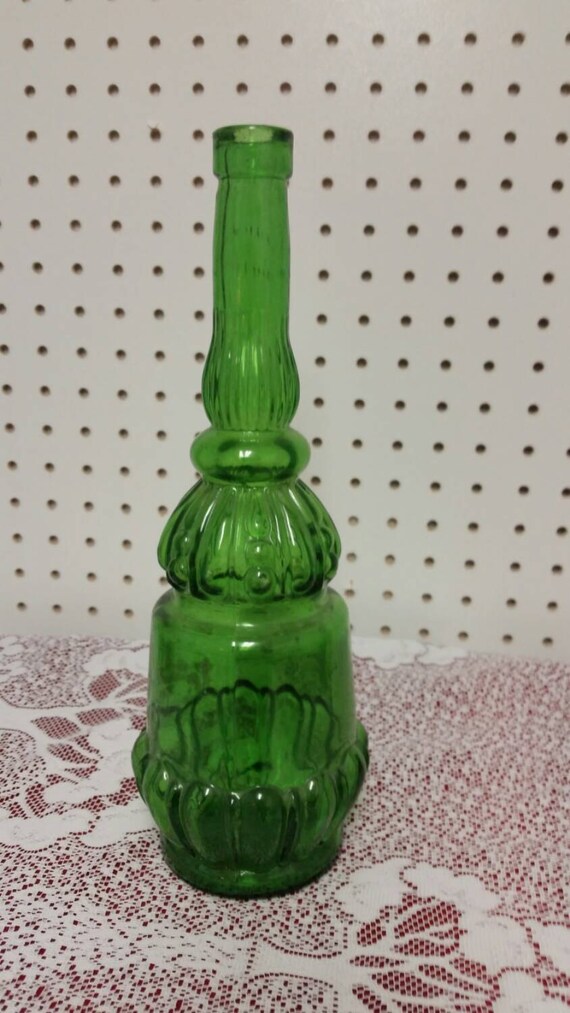 Vintage Emerald Green Bottle Decorative by VivaEclecticVintage