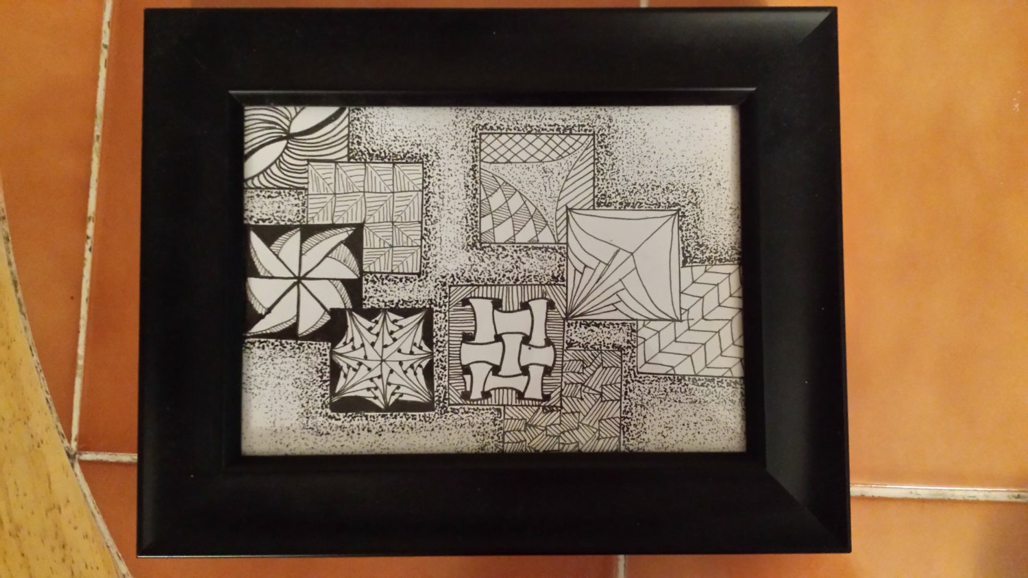 Zentangle Framed Art Tangled Squares Zentangle Inspired
