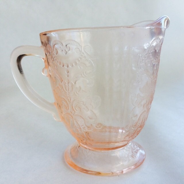 Pink American Sweetheart Depression Glass Pitcher/Creamer Haute Juice