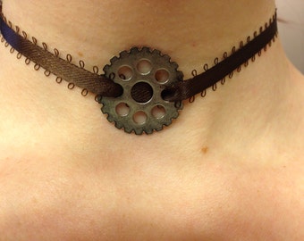 Gear Choker, Steampunk Gear Choker, Steampunk Jewelry, Steampunk Choker Necklace, Steampunk Headband, Chocker Necklace, Gothic Choker