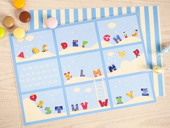 Items similar to Placemat for Kids, Learning ABC, Children's Laminated