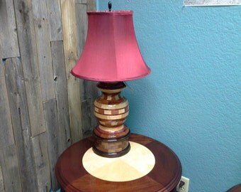 Exotic Hardwood Table Lamp,wooden table lamp,segmented lamp,wood turnings,turnings,lathe work,