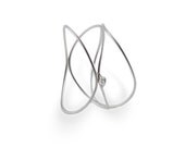 Hammered Silver Bangles, Silver Bracelet, 3 Linked Women Bracelet, Curved Wire Silver Bangles