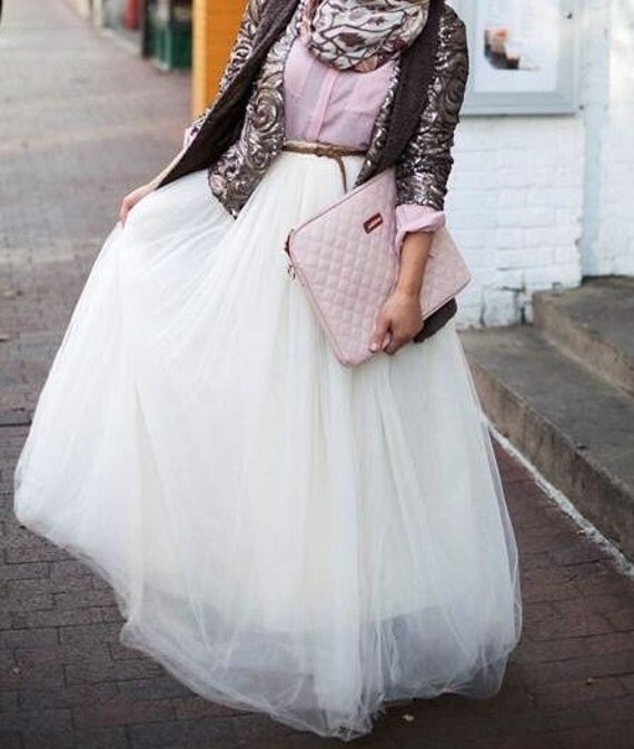 Ladies Long Tulle Skirt Wedding skirt Custom by MyBarkatVilla
