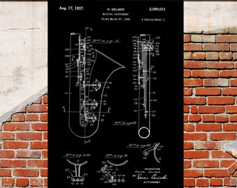 Saxophone Poster, Saxophone Patent, Saxophone Print, Saxophone Art, Saxophone Decor, Saxophone Blueprint, Saxophone Wall Art, Sax, Music, p7