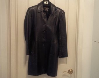 Rare Vintage Guess Cropped Leather Moto Jkt with Charmeuse