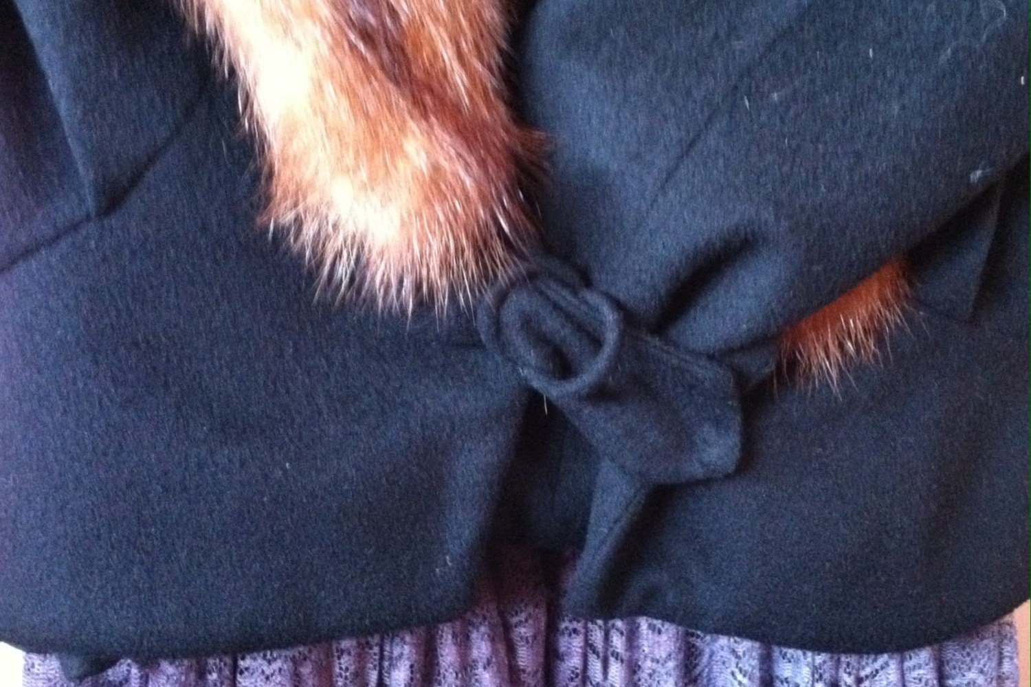 Fur Collar/Classy Wool Jacket/Musquash/Fur by LauriettesCloset