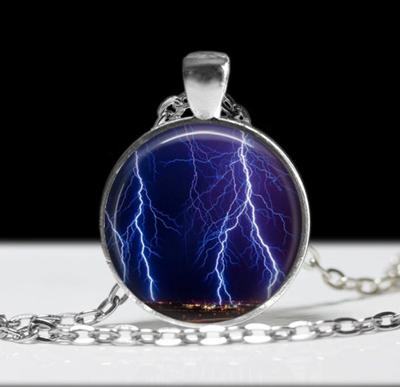 Lightning Necklace Wearable Art Pendant Charm Weather Jewelry